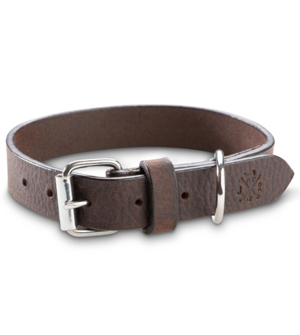 Premium Leder Hunde Halsband „Hendrix" (Dunkelbraun)