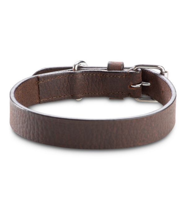 Premium Leder Hunde Halsband „Hendrix" (Dunkelbraun) – Bild 2