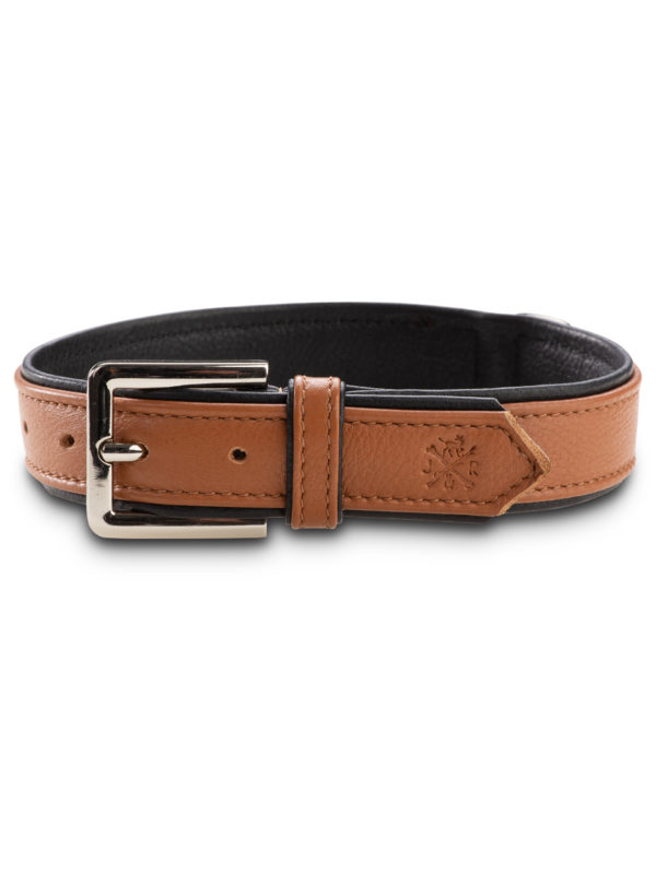 Jack & Russell Premium Leather Dog Collar “Lilly” (Brown/Black)