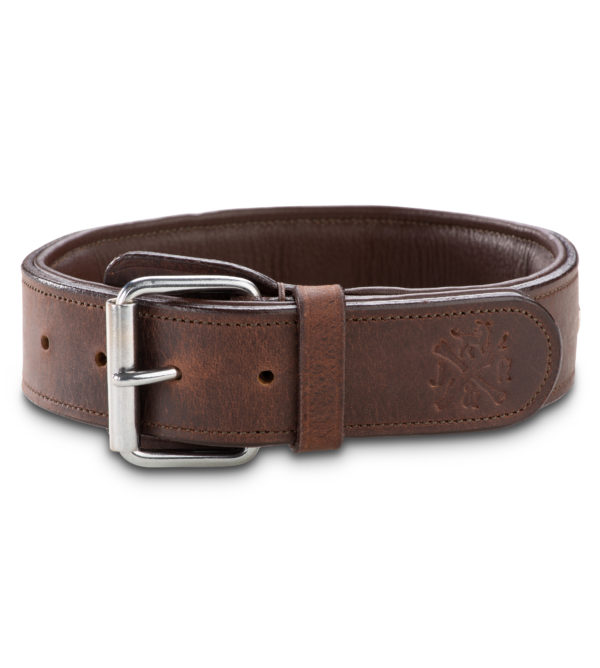 Premium Leder Hunde Halsband „Jack" mit Haltegriff (Braun)