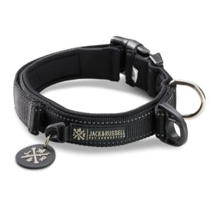 Premium Hundehalsband „Milu" mit Klettband (Schwarz)