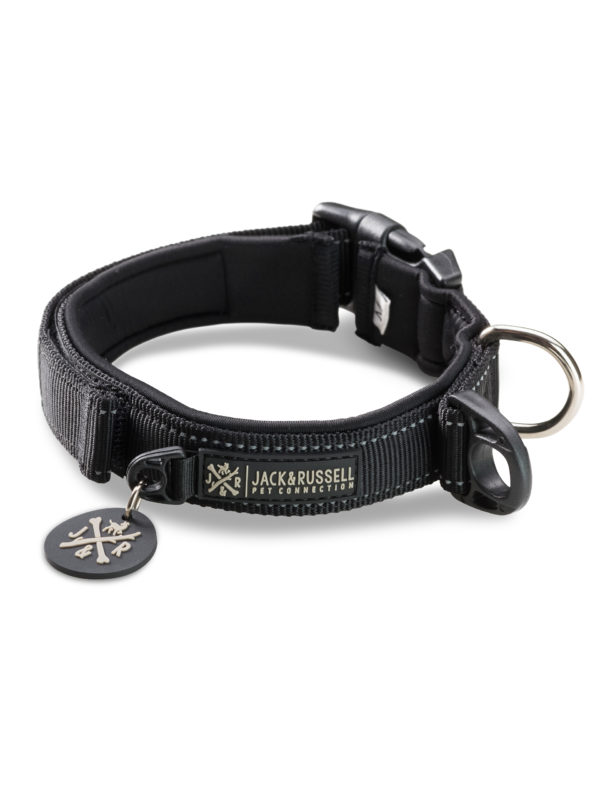 Premium Hundehalsband „Milu" mit Klettband (Schwarz)