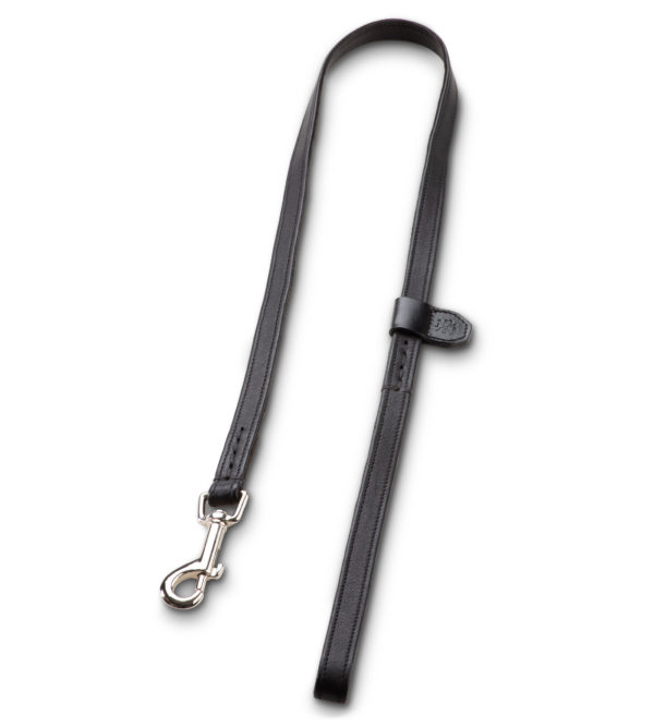Führleine „Charly“ aus Vollleder mit praktischem Bolzen-Karabiner – ein Designklassiker (Schwarz) – Bild 2