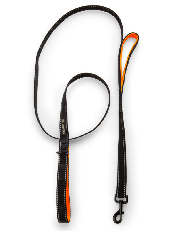 Premium Hundeleine – „Rocky" (Schwarz/Orange) – Bild 2