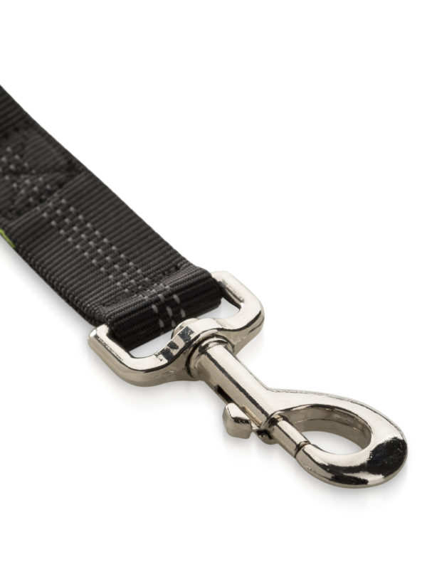 Hunde Joggingleine mit Hüftgurt, elastisch 1,5m-2,0m (Schwarz/Neongrün) – Bild 3