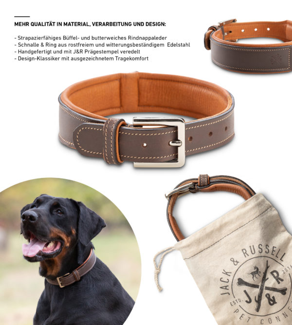Premium dog leather collar “Amy” (brown/reddish brown) - Image 4