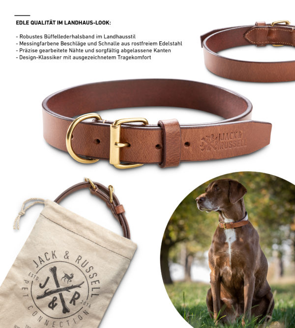 Premium leather dog collar "Peter" (Brown) - Image 5