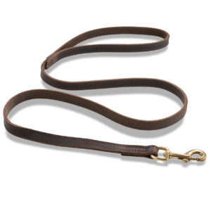 Kurzleine „Shorty“ aus Leder mit stabilem Bolzenkarabiner – langlebig und praktisch (Dunkelbraun)