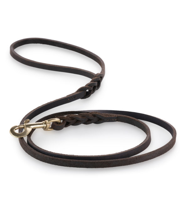 Echtleder Hundeleine „Charlotte“ mit Messingkarabiner – stabil und stylisch (Dunkelbraun)