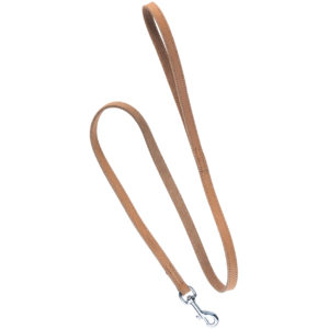 Kurzleine „Shorty“ aus Leder mit stabilem Bolzenkarabiner – langlebig und praktisch (Hellbraun)