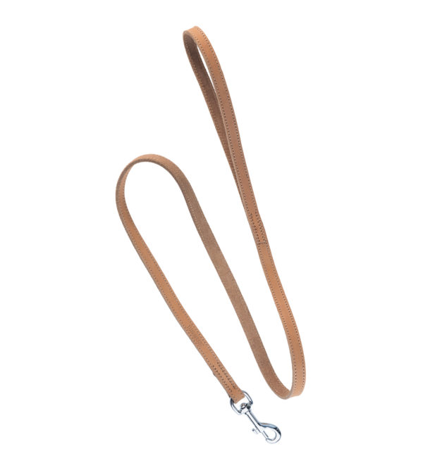 Kurzleine „Shorty“ aus Leder mit stabilem Bolzenkarabiner – langlebig und praktisch (Hellbraun)