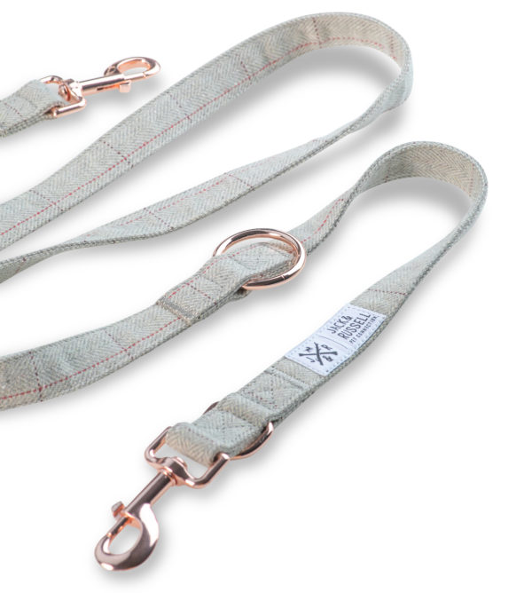 Premium Tweed Dog Leash Bradley 2.0m Light Grey - Image 2