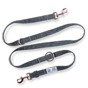 Premium Tweed Hundeleine Bradley 2,0m Dunkelgrau