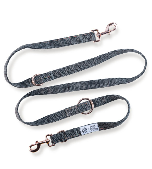 Premium Tweed Hundeleine Bradley 2,0m Dunkelgrau