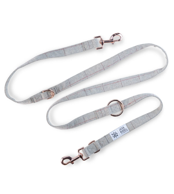 Premium Tweed Dog Leash Bradley 2.0m Light Grey