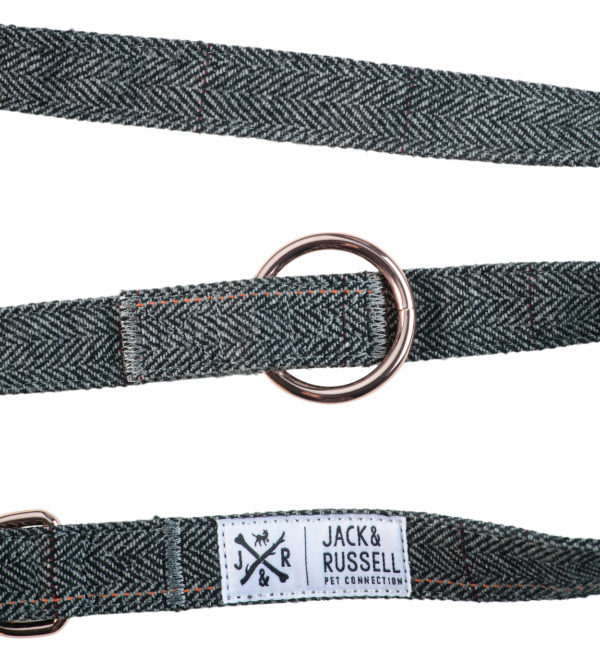 Premium Tweed Hundeleine Bradley 2,0m Dunkelgrau – Bild 3