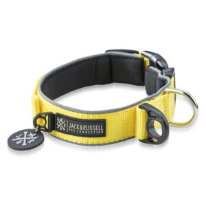 Premium Hundehalsband „Luna" reflektierend und mit Neopren gepolstert (Gelb)