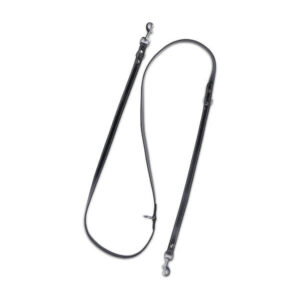 Hunde Lederleine extrem Stabil mit Edelstahl-Karabiner - Echt-Leder Leine „Sammy" (Schwarz)
