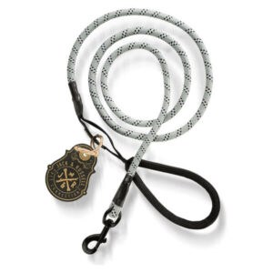 Premium dog leash “Tajo” made of robust climbing rope with high-quality aluminum carabiner (grey)