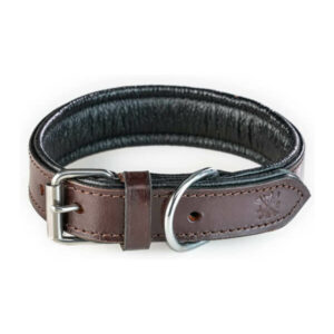 Sehr Robustes & Elegantes & Doppellagiges Lederhalsband „Eduard" aus Echt-Leder (Rotbraun)